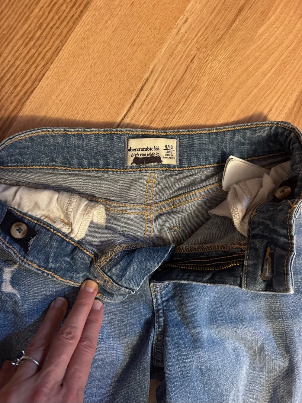 abercrombie kids high rise wide leg jeans 9/10 long